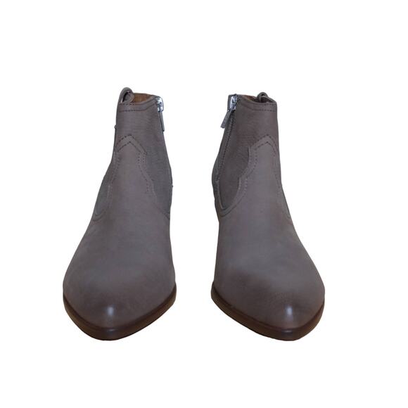 Frye Reina Leather Bootie Boots Pointed Stacked Heel 8.5M New - Picture 2 of 16